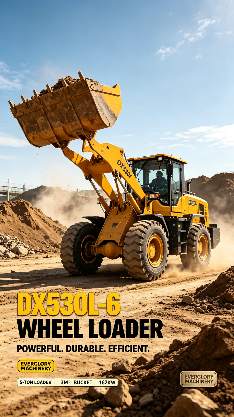 Everglory Machinery Launches Durable DX530L‑6 5‑Ton Wheel Loader for Earthmoving Works